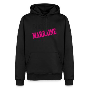 FABULEUSE MARRAINE - Sweat à capuche Premium bio Homme - noir - Devant - Nico (187cm)