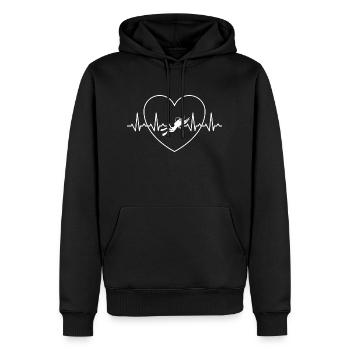 Masque de plongée Heartbeat - Sweat à capuche Premium bio Homme - noir - Devant - Nico (187cm)