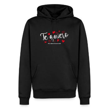 T'T Shirt / Ich liebe dich / Ich liebe dich / Ich liebe dich - Männer Premium Bio Hoodie - Schwarz - Vorne - Nico (187cm)