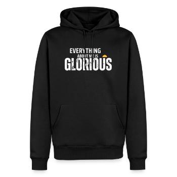 TOUT EN MOI EST UN DESIGN GLORIEUX - Sweat à capuche Premium bio Homme - noir - Devant - Nico (187cm)