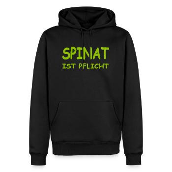 Spinat - Männer Premium Bio Hoodie - Schwarz - Vorne - Nico (187cm)