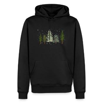 Tree Pine Trees for Winter Lovers - Gift - Men’s Premium Organic Hoodie - black - Front - Nico (187cm)