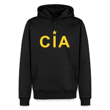 CIA Russe - Sweat à capuche Premium bio Homme - noir - Devant - Nico (187cm)