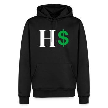 Buchstabe h Dollar - Männer Premium Bio Hoodie - Schwarz - Vorne - Nico (187cm)