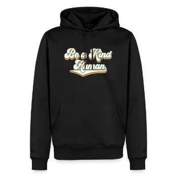 Be a kind human - Männer Premium Bio Hoodie - Schwarz - Vorne - Nico (187cm)