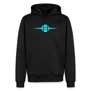 Pêche Hameçons Poisson - Sweat à capuche Premium bio Homme - noir - Devant - Nico (187cm)