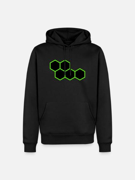 Hexagon - Männer Premium Bio Hoodie - Schwarz