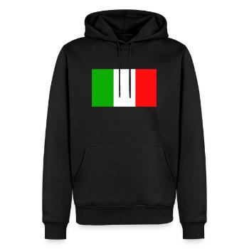 Italie, Italie, drapeau, drapeau - Sweat à capuche Premium bio Homme - noir - Devant - Nico (187cm)