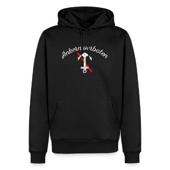 Ankern verboten - Weiß - Männer Premium Bio Hoodie - Schwarz - Vorne - Nico (187cm)
