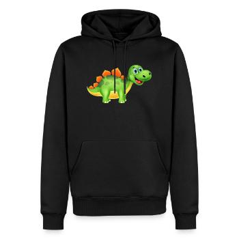 dinosaur - Herre Premium økologisk hoodie - sort - Foran - Nico (187cm)