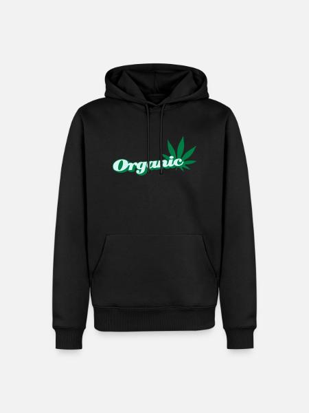 organic Hanfblatt - Männer Premium Bio Hoodie - Schwarz