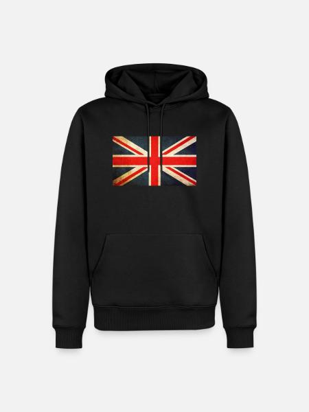 Grunge British Flag - Men’s Premium Organic Hoodie - black