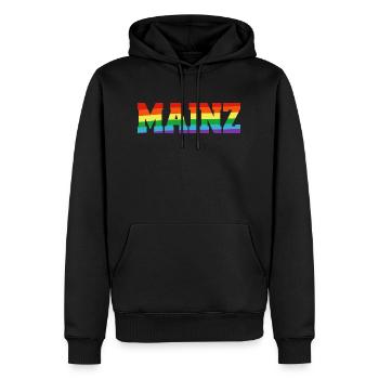 Mainz Regenbogenfahne - Männer Premium Bio Hoodie - Schwarz - Vorne - Nico (187cm)