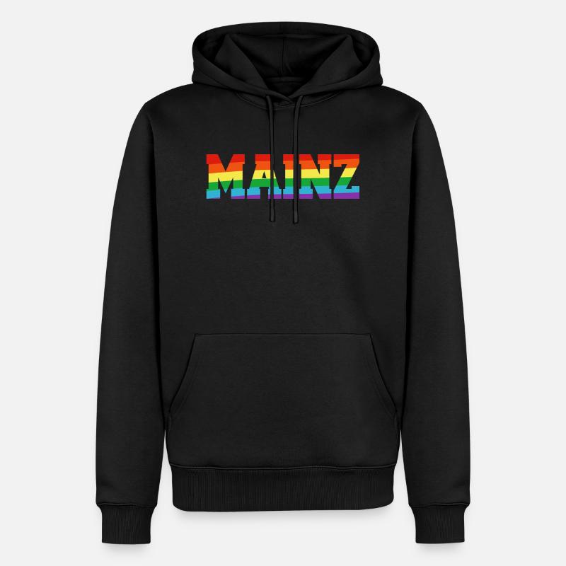 Mainz Regenbogenfahne - Männer Premium Bio Hoodie - Schwarz