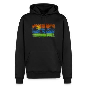 Palmen & Streifen - Männer Premium Bio Hoodie - Schwarz - Vorne - Nico (187cm)