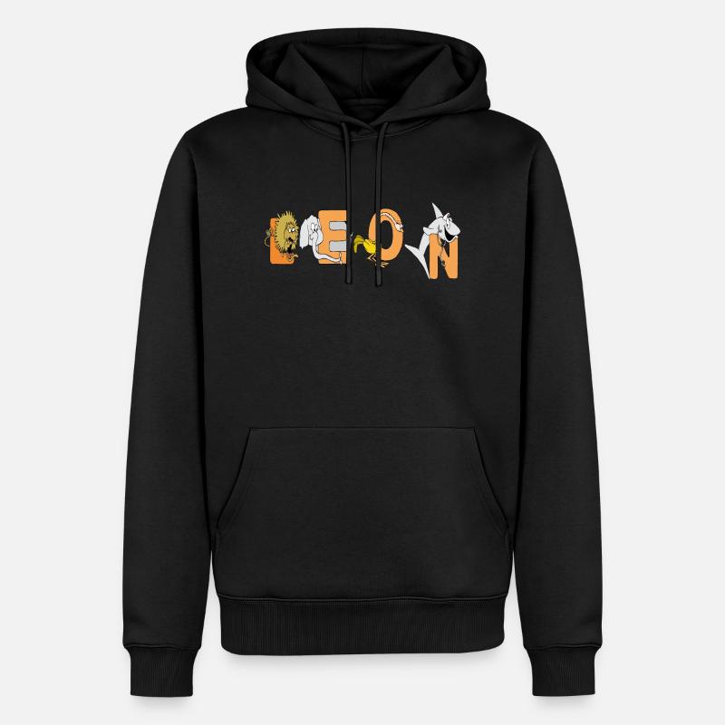 Leon - Männer Premium Bio Hoodie - Schwarz