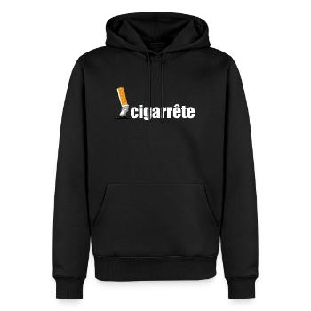 cigarette écrasée - Sweat à capuche Premium bio Homme - noir - Devant - Nico (187cm)