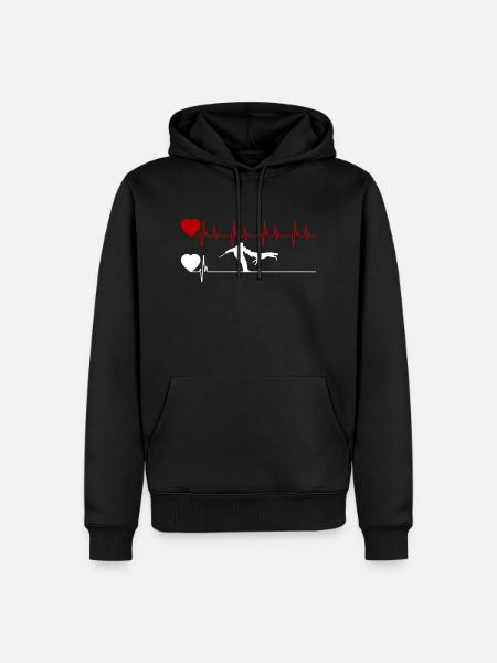 Heartbeat IGP Chien de protection Sport canin - Sweat à capuche Premium bio Homme - noir