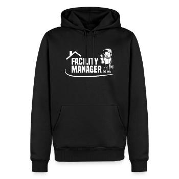 Concierge Concierge Facility Manager - Sweat à capuche Premium bio Homme - noir - Devant - Nico (187cm)