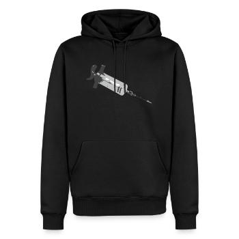 seringue - Sweat à capuche Premium bio Homme - noir - Devant - Nico (187cm)