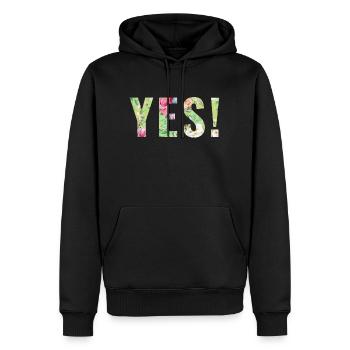 YES - Flowers! customizable - Men’s Premium Organic Hoodie - black - Front - Nico (187cm)