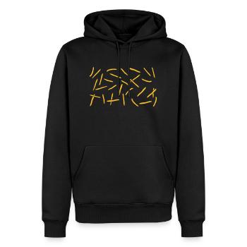 Sample French Fries Rain - Men’s Premium Organic Hoodie - black - Front - Nico (187cm)
