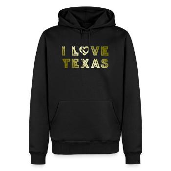 I Love Texas - Men’s Premium Organic Hoodie - black - Front - Nico (187cm)