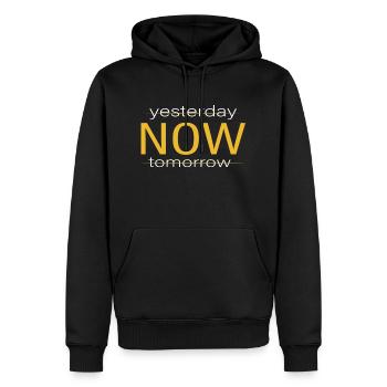 Yesterday Now Tomorrow - Männer Premium Bio Hoodie - Schwarz - Vorne - Nico (187cm)