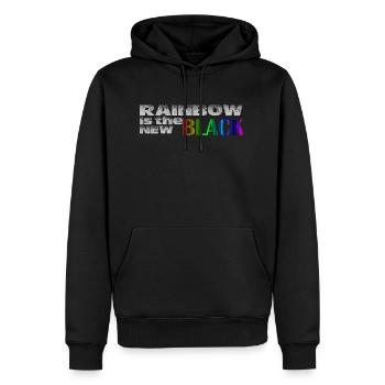 Rainbow is the new black - Männer Premium Bio Hoodie - Schwarz - Vorne - Nico (187cm)