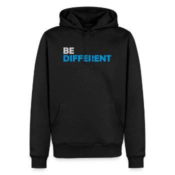 Soyez différent Logo Design - Sweat à capuche Premium bio Homme - noir - Devant - Nico (187cm)