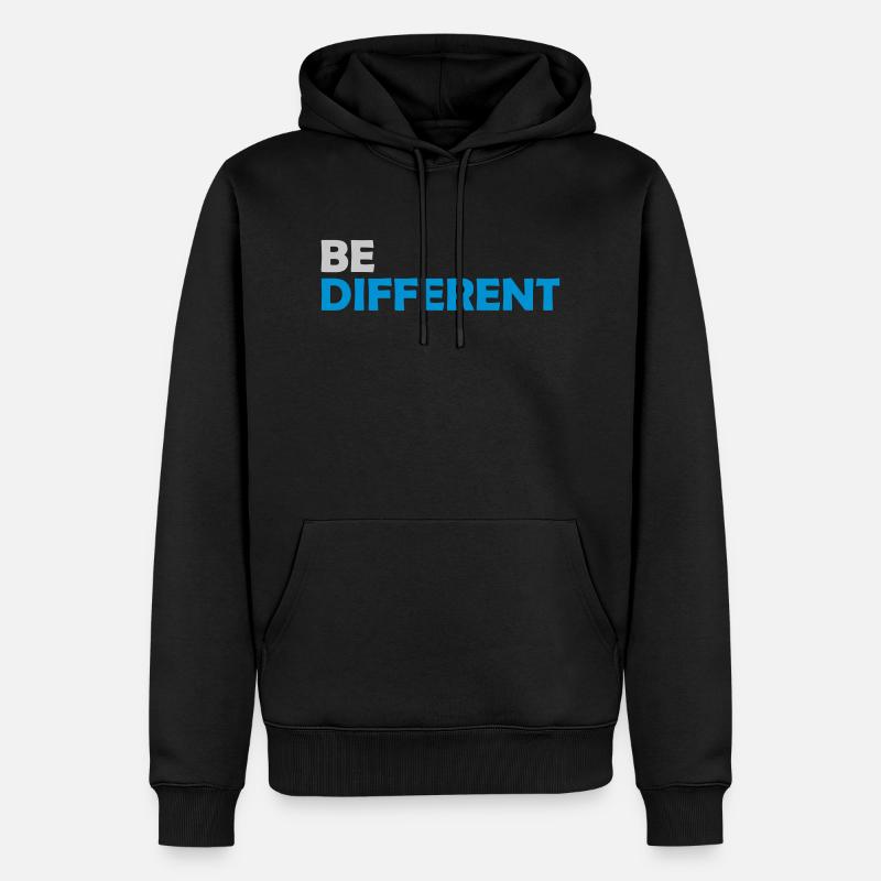Be different Logo Design - Männer Premium Bio Hoodie - Schwarz