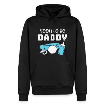 Bébé enceinte Mère Bébé T-Shirt Maman Papa - Sweat à capuche Premium bio Homme - noir - Devant - Nico (187cm)