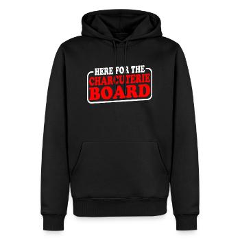 Here For The Charcuterie Board 10 - Männer Premium Bio Hoodie - Schwarz - Vorne - Nico (187cm)
