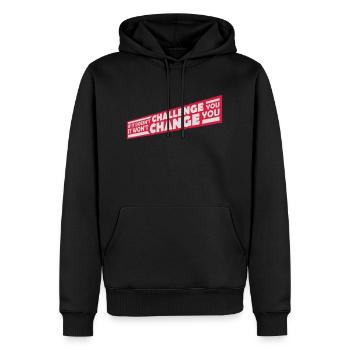 Séance d’entraînement Fitness Motivation Citation - Sweat à capuche Premium bio Homme - noir - Devant - Nico (187cm)