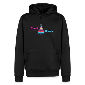Fresh Noël - Design de Noël des années 80 - Sweat à capuche Premium bio Homme - noir - Devant - Nico (187cm)
