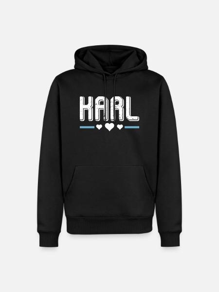 Karl - Männer Premium Bio Hoodie - Schwarz