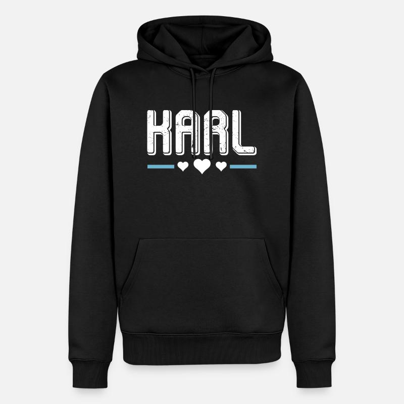 Karl - Sweat à capuche Premium bio Homme - noir