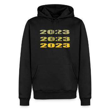 Bonne Année 2023 Nouvel Année - Sweat à capuche Premium bio Homme - noir - Devant - Nico (187cm)