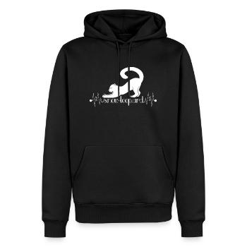 Schneeleopard - Männer Premium Bio Hoodie - Schwarz - Vorne - Nico (187cm)