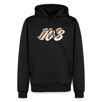 Jahrgang zum 103-jährigen Jubiläum - Männer Premium Bio Hoodie - Schwarz - Vorne - Nico (187cm)