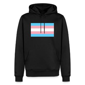 Transgender-Pride-Flagge - Männer Premium Bio Hoodie - Schwarz - Vorne - Nico (187cm)