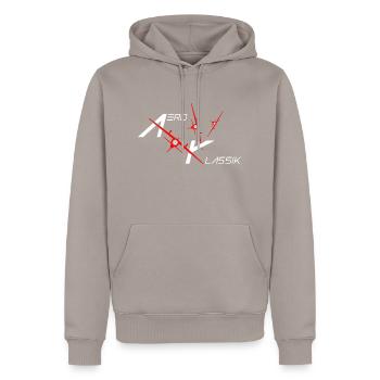 AERO RICHARD - Männer Premium Bio Hoodie - Taupe - Vorne - Nico (187cm)