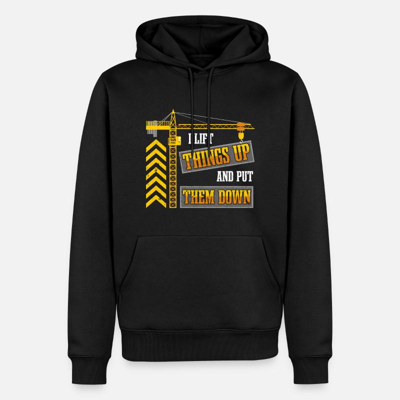 Kranführer-Konstruktion - Männer Premium Bio Hoodie - Schwarz