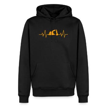 Bagger Handwerk Herzschlag - Männer Premium Bio Hoodie - Schwarz - Vorne - Nico (187cm)