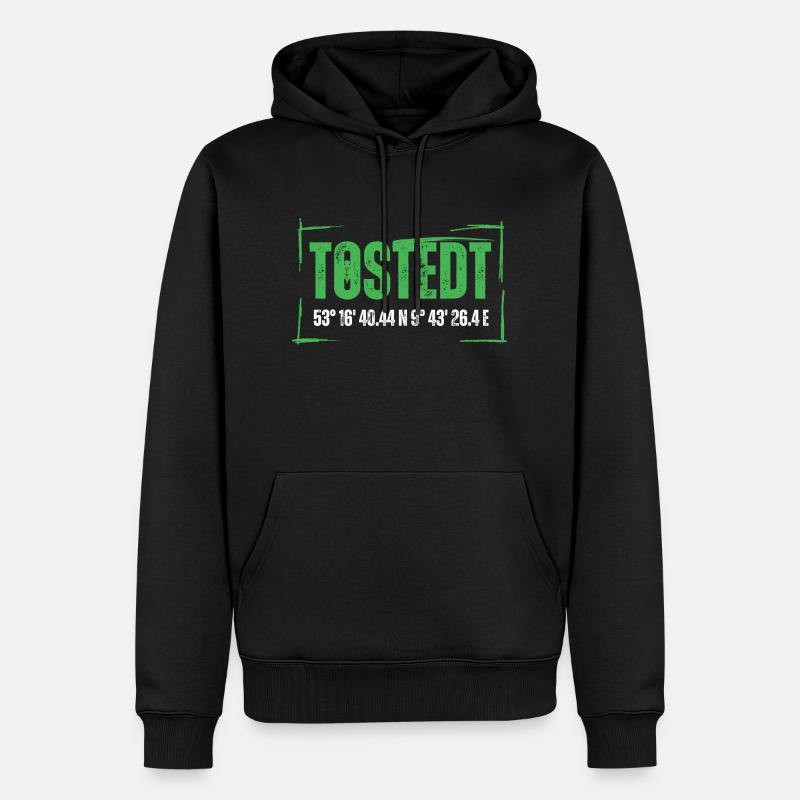 Tostedt Latitude et longitude Samtgemeinde - Sweat à capuche Premium bio Homme - noir