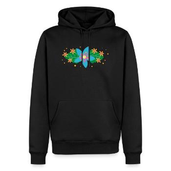 Flower Blume Pflanze - Männer Premium Bio Hoodie - Schwarz - Vorne - Nico (187cm)