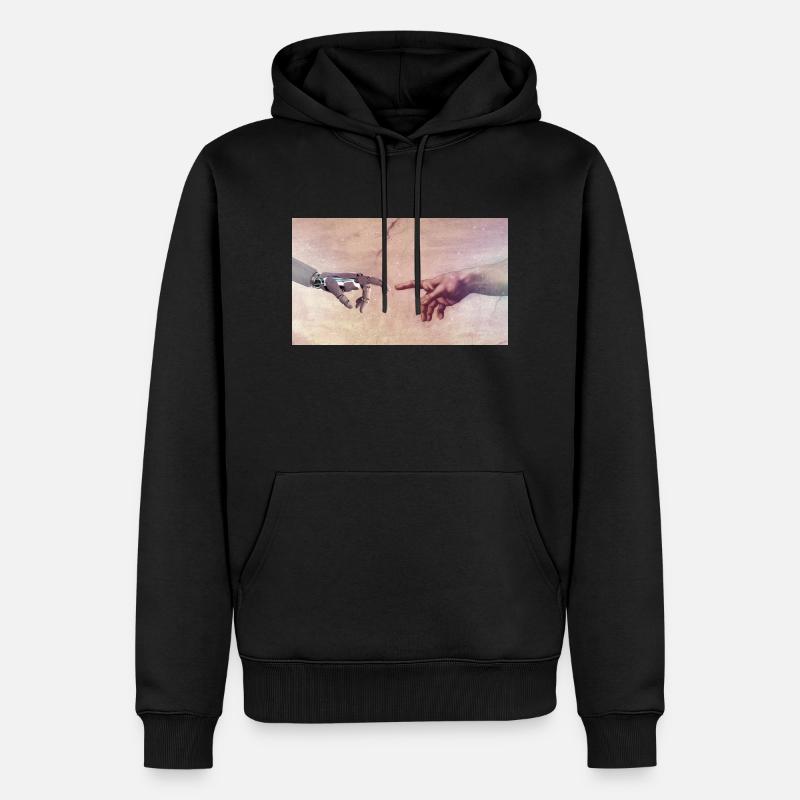 Main de robot - Sweat à capuche Premium bio Homme - noir