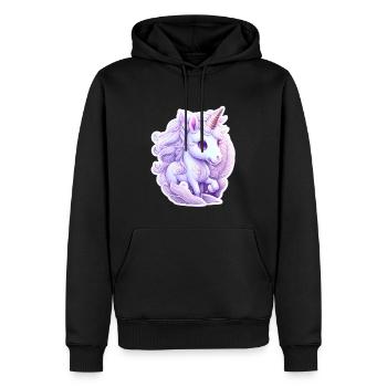 Cute unicorn - Men’s Premium Organic Hoodie - black - Front - Nico (187cm)