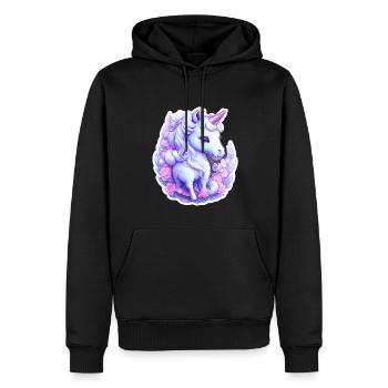Cute unicorn - Men’s Premium Organic Hoodie - black - Front - Nico (187cm)
