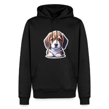 Adorable-cute beagle puppy - Men’s Premium Organic Hoodie - black - Front - Nico (187cm)
